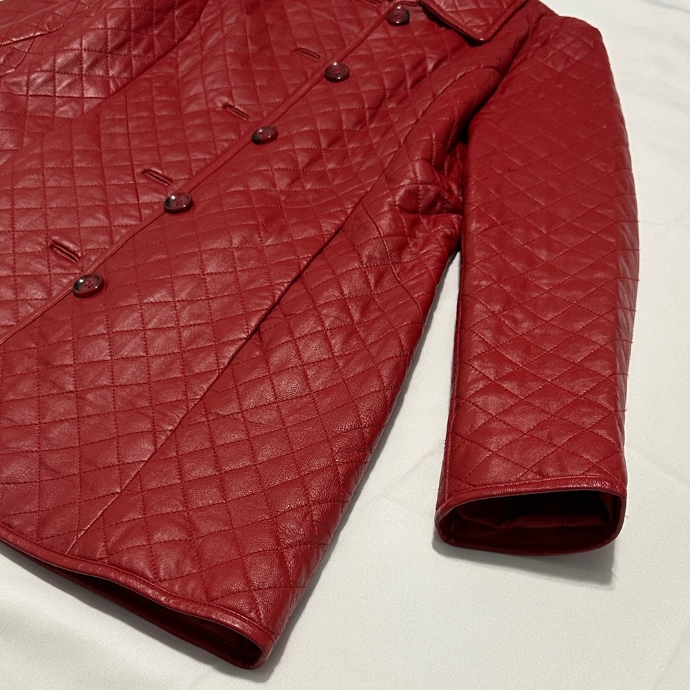 Neiman Marcus Red Leather Jacket - Picture 4 of 16